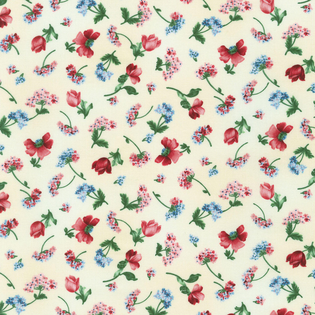 Softly - Flowers Natural Yardage