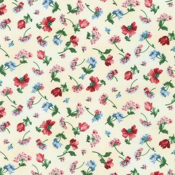 Softly - Flowers Natural Yardage