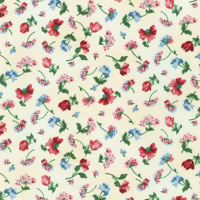 Softly - Flowers Natural Yardage
