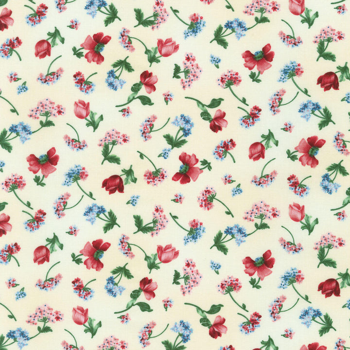 Softly - Flowers Natural Yardage