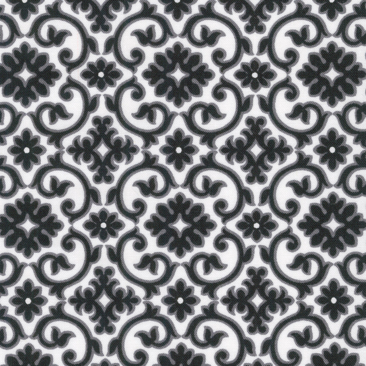 Softly - Quatrefoil Black Yardage