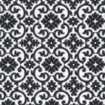 Softly - Quatrefoil Black Yardage