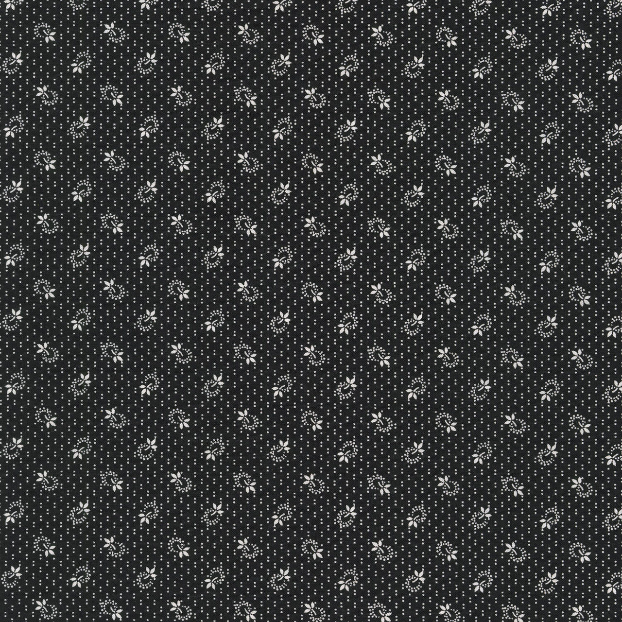 Softly - Petite Floral Black Yardage