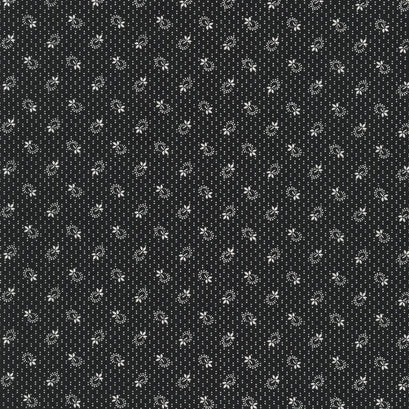 Softly - Petite Floral Black Yardage