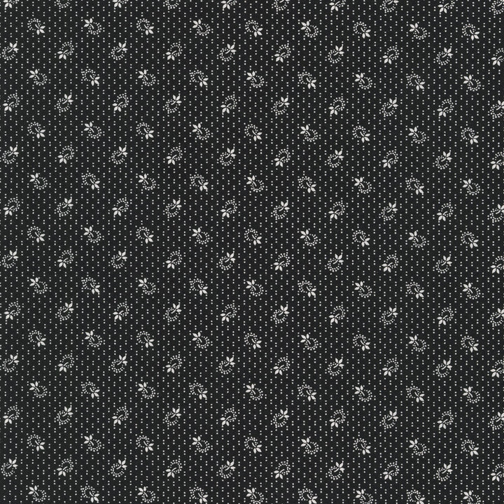 Softly - Petite Floral Black Yardage