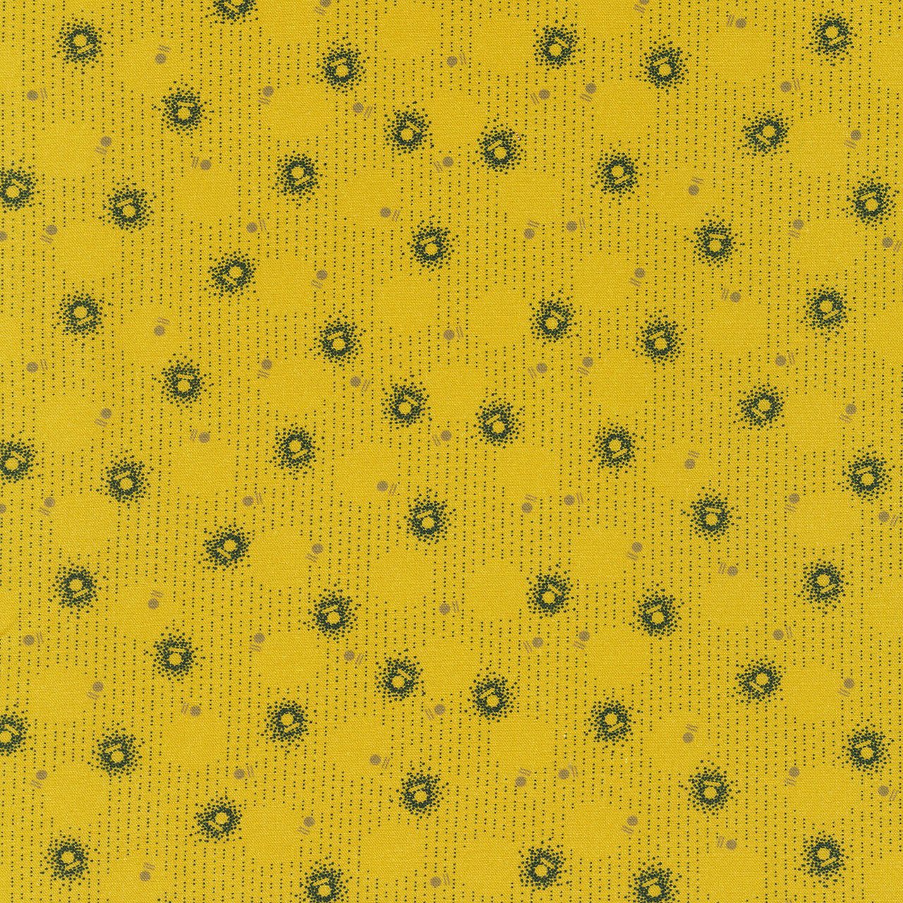 Stone Bridge - Dots Lines Gold Yardage