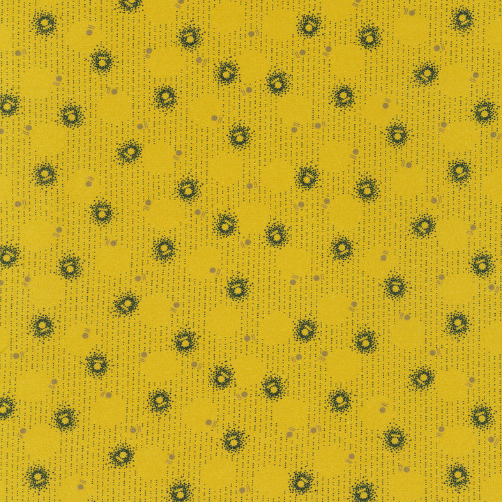 Stone Bridge - Dots Lines Gold Yardage