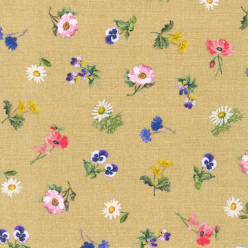 Seeds To Sew - Small Floral Burlap Yardage