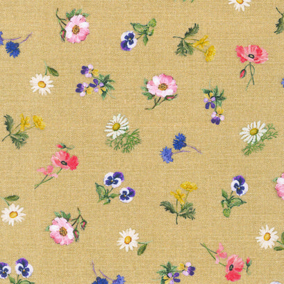 Seeds To Sew - Small Floral Burlap Yardage