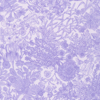 Seeds To Sew - Florals and Foliage Lavender Yardage