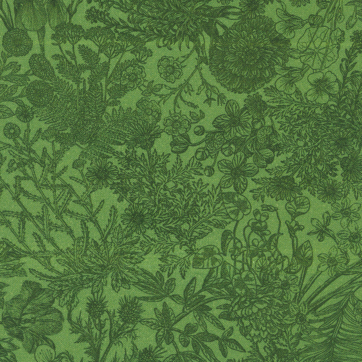 Seeds To Sew - Florals and Foliage Forest Yardage
