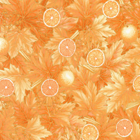 Sweet Pumpkin Spice - Foliage Orange Spice Yardage