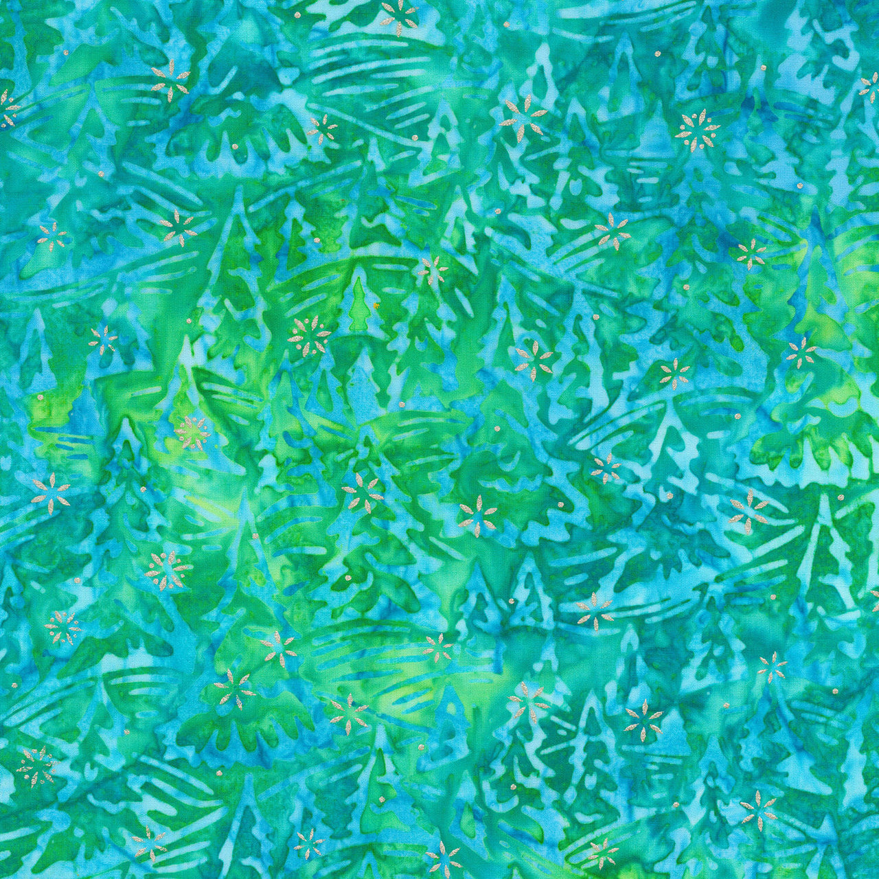 Artisan Batiks Snowscape -Tossed Trees Bluegrass Yardage