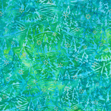 Artisan Batiks Snowscape -Tossed Trees Bluegrass Yardage