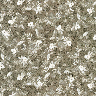 Snowy Fable - Floral Taupe Yardage