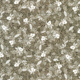 Snowy Fable - Floral Taupe Yardage