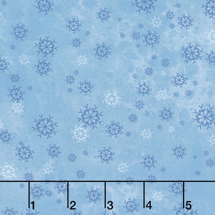 Snowy Fable - Snowflakes Blue Yardage