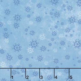 Snowy Fable - Snowflakes Blue Yardage