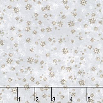Snowy Fable - Snowflake Grey Yardage
