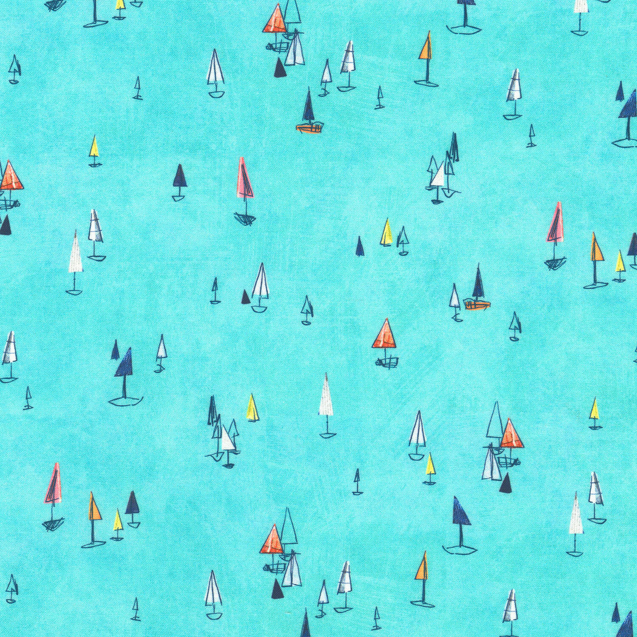 Shoreline - Sailboats Aqua Yardage