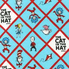The Cat In The Hat Flannel - Characters Diamonds Bright Yardage