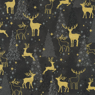 Traditional Trimmings - Deer Charcoal Yardage