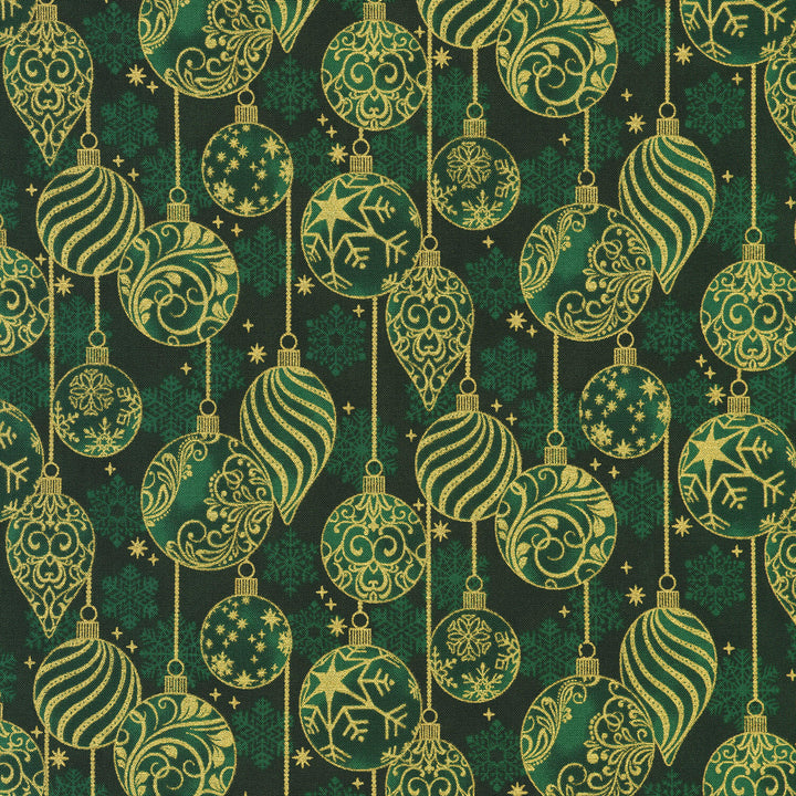 Traditional Trimmings - Ornaments Evergreen Yardage