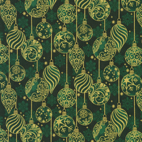 Traditional Trimmings - Ornaments Evergreen Yardage