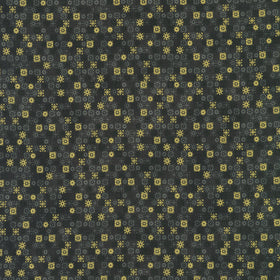 Traditional Trimmings - Tiny Snowflakes Black Yardage