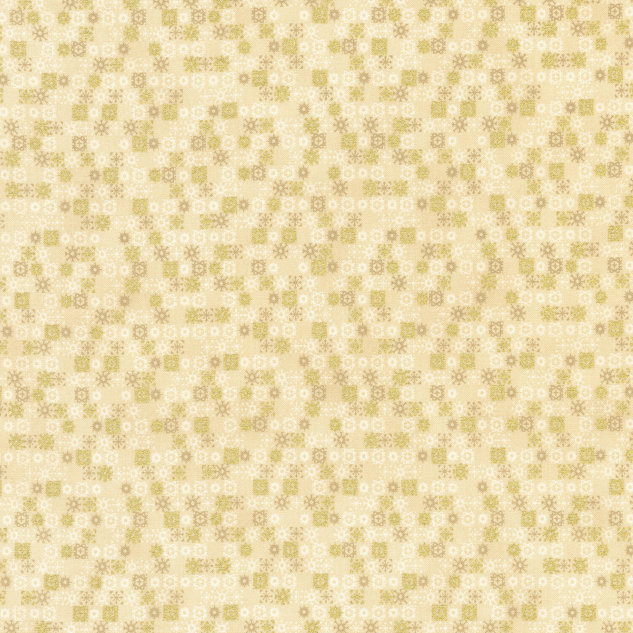 Traditional Trimmings - Tiny Snowflakes Cream Yardage