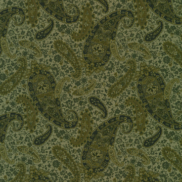 Vintage Petals & Paisleys - Large Paisley Gray Yardage