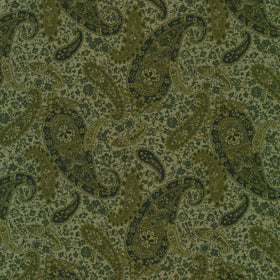 Vintage Petals & Paisleys - Large Paisley Gray Yardage