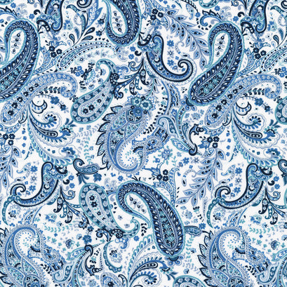 Vintage Petals & Paisleys - Elaborate Paisley White Yardage