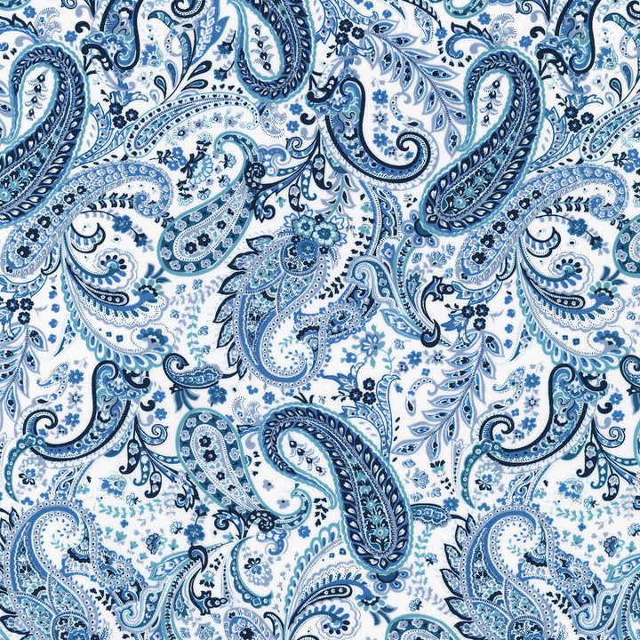 Vintage Petals & Paisleys - Elaborate Paisley White Yardage