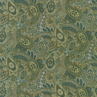 Vintage Petals & Paisleys - Intricate Paisley Beige Yardage