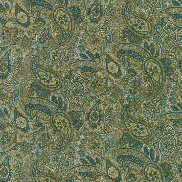 Vintage Petals & Paisleys - Intricate Paisley Beige Yardage