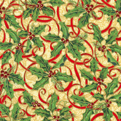 Woodland Splendor - Holly and Ribbons Vintage Yardage