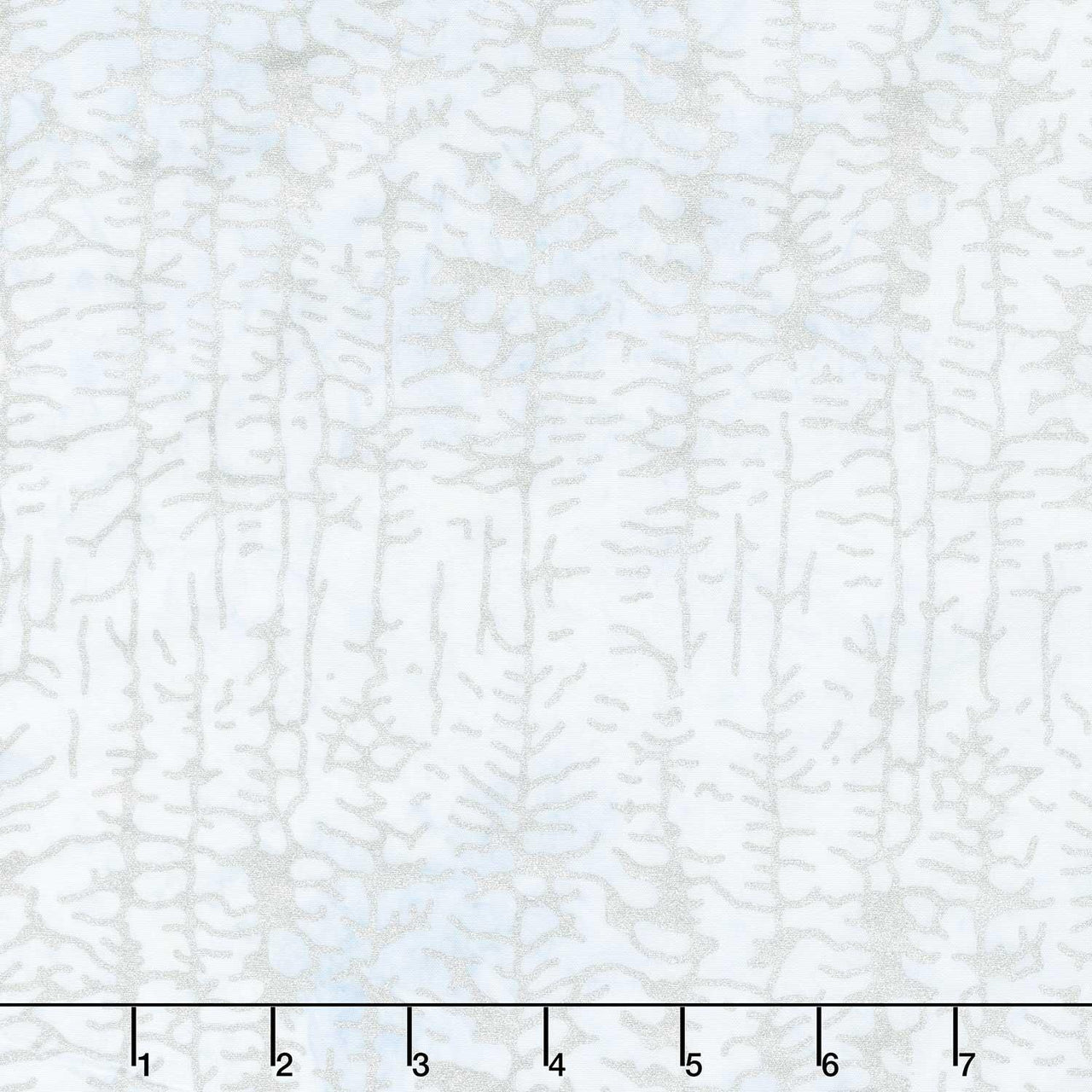 Winter Theme Batiks - Trees Gray Metallic Yardage