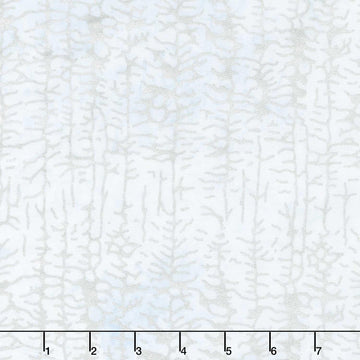 Winter Theme Batiks - Trees Gray Metallic Yardage