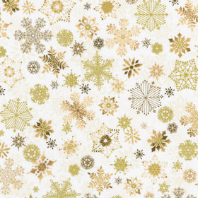 Winterstone - Snowflakes Natural Metallic Yardage