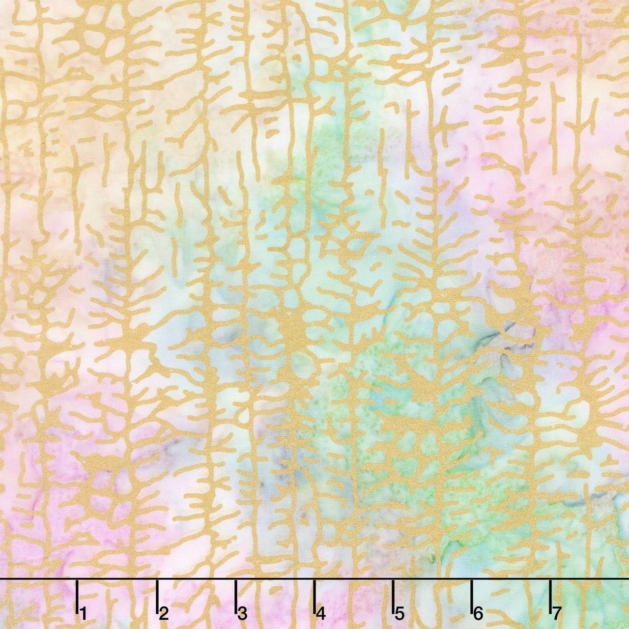 Winter Theme Batiks - Trees Multi Metallic Yardage