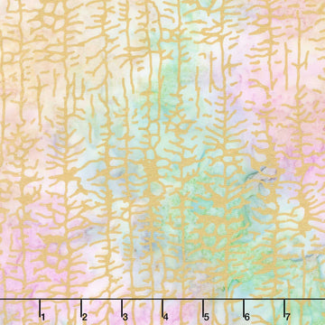 Winter Theme Batiks - Trees Multi Metallic Yardage