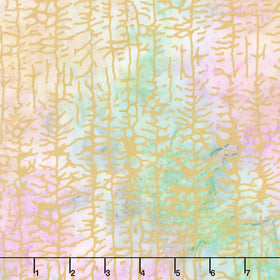 Winter Theme Batiks - Trees Multi Metallic Yardage