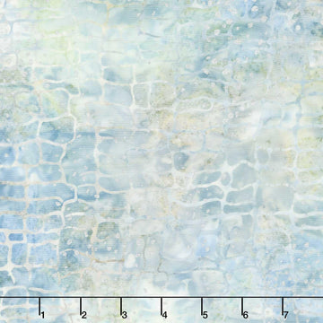 Winter Theme Batiks - Snowfall Blue Metallic Yardage