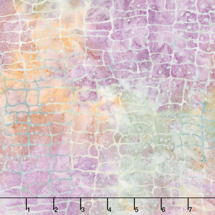 Winter Theme Batiks - Snowfall Multi Metallic Yardage