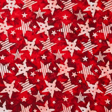 Artisan Batiks - Star Spangled Stars Red Yardage