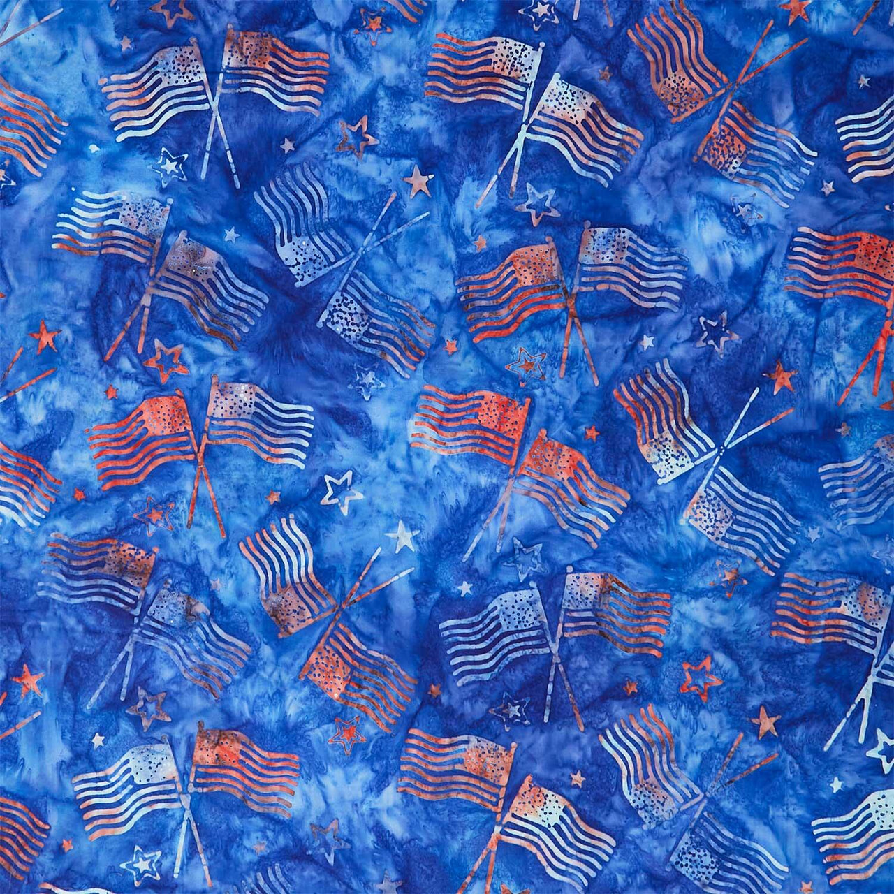 Artisan Batiks - Star Spangled Flags, Stars Americana Yardage