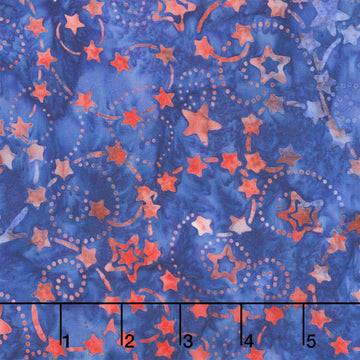 Artisan Batiks - Star Spangled Stars, Swirls Navy Yardage