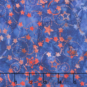 Artisan Batiks - Star Spangled Stars, Swirls Navy Yardage