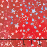 Artisan Batiks - Star Spangled Stars, Swirls Special Red Yardage